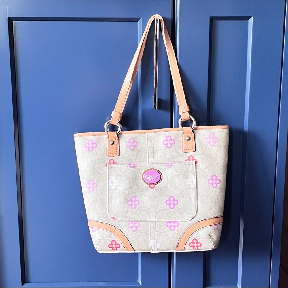 Coach Top Zip Tote with Pink and Purple Accents🥳🥳❌❌